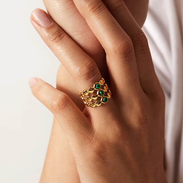 Rome Green Stack Ring