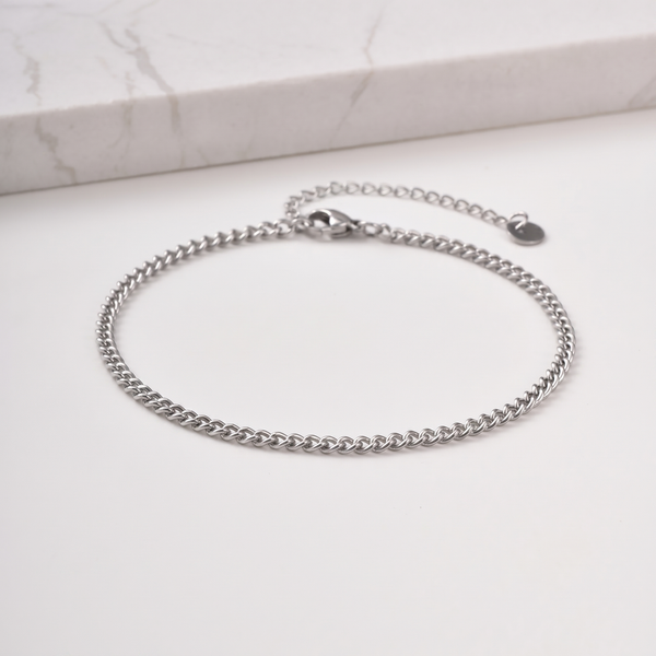 Ibiza Curb Anklet (Silver)