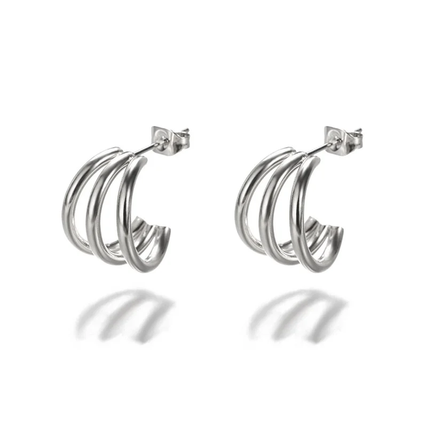 Amalfi Triple Hoops (Silver)