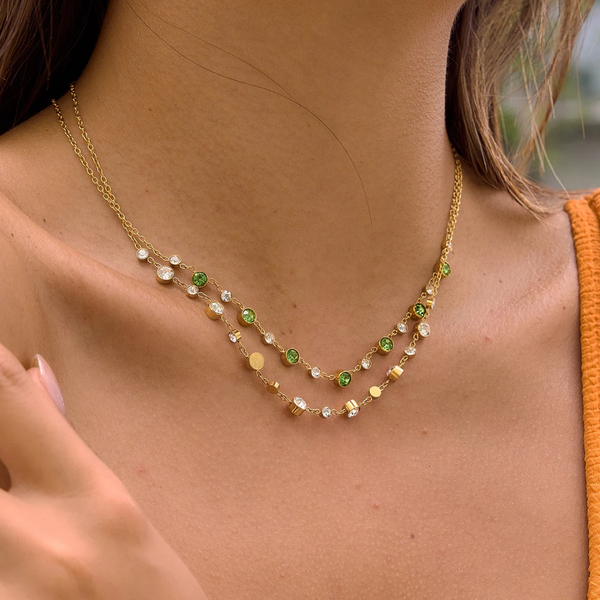 Riviera Crystal Necklace (Green)