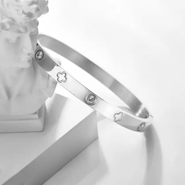 Clover - Silver Bangle