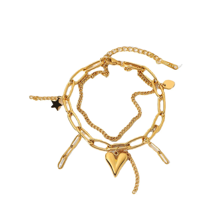 Golden Heart - 2 Layers Bracelet