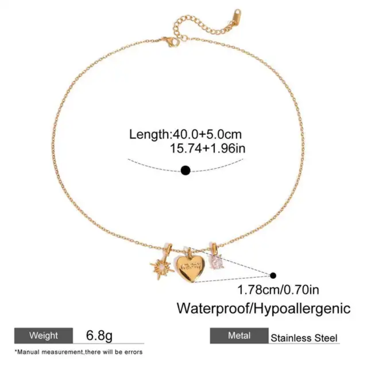 Mom's Heart - 3 Pendants Necklace