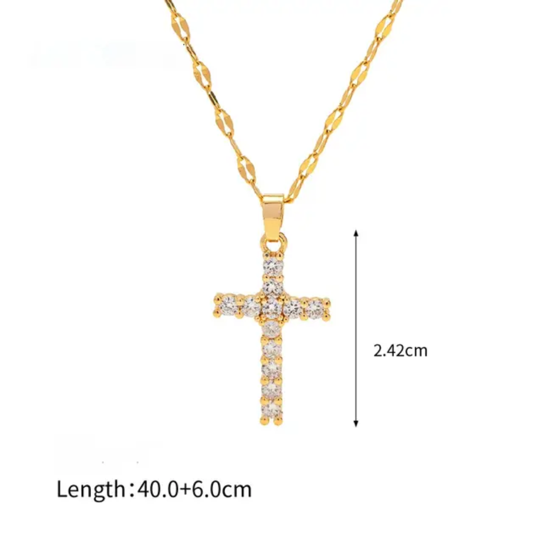 Studded Cross - Necklace