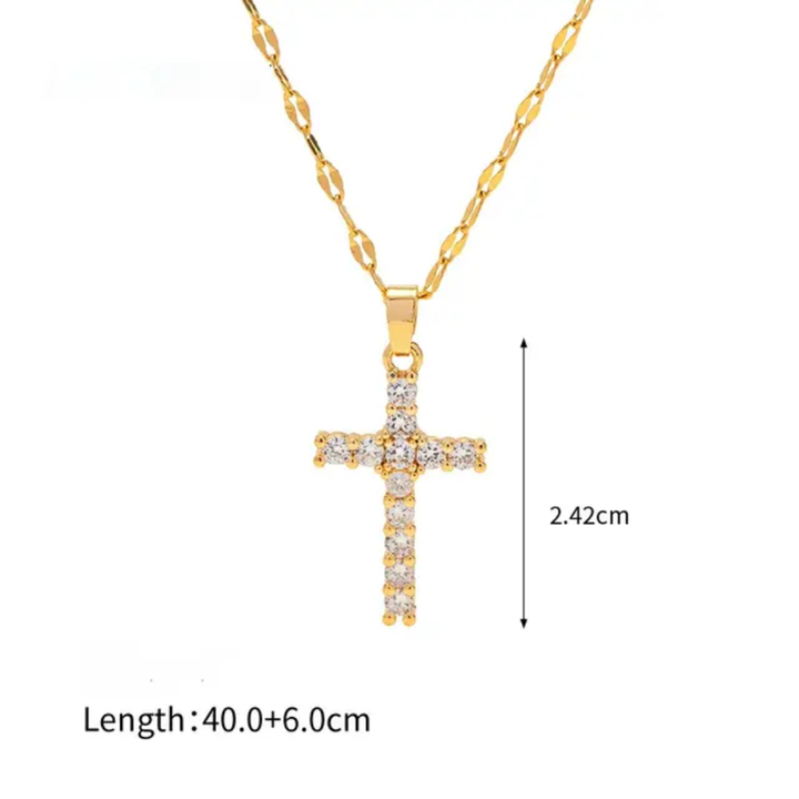 Studded Cross - Necklace