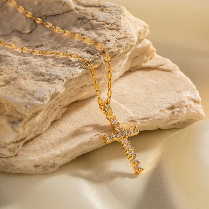 Studded Cross - Necklace