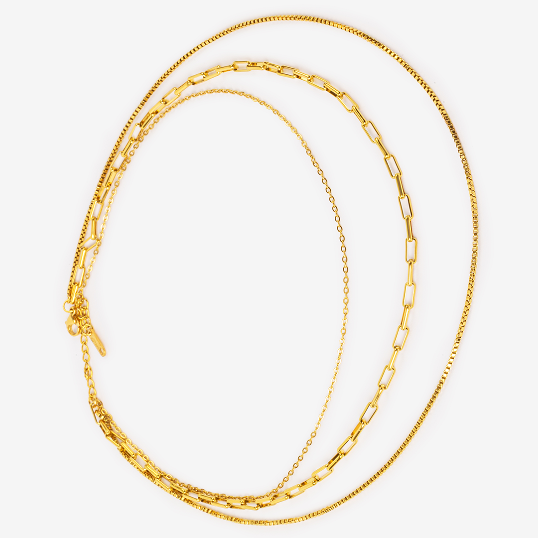 Trinity Gleam - 3 Layers Necklace