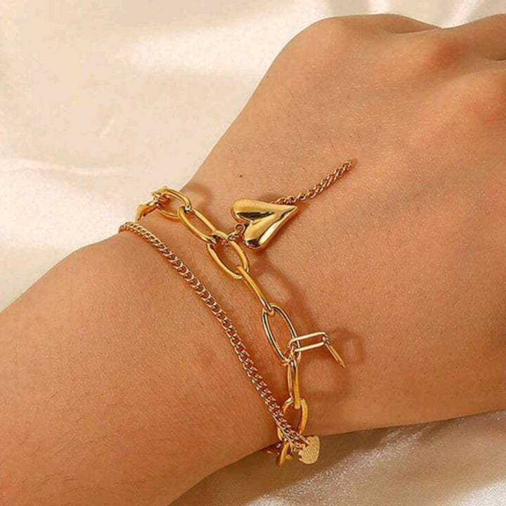Golden Heart - 2 Layers Bracelet