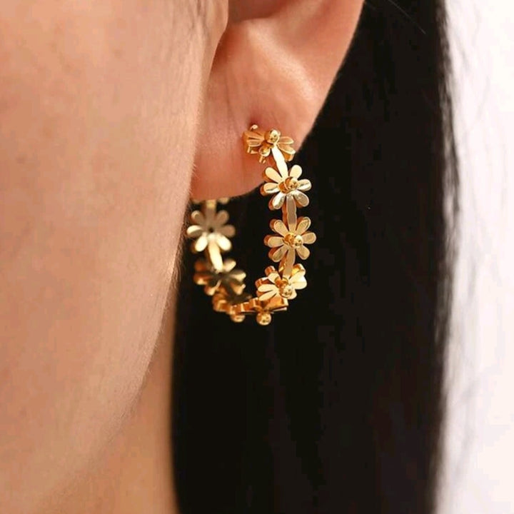 Floral Hoop - Earrings