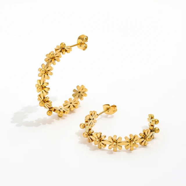 Floral Hoop - Earrings