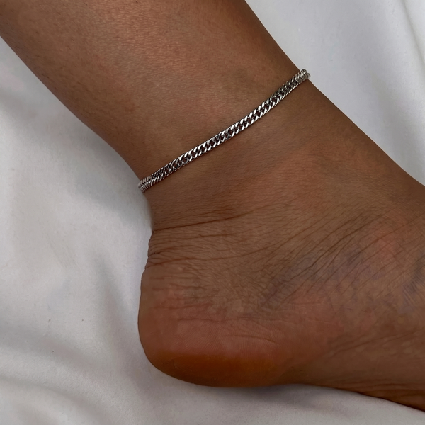 Ibiza Curb Anklet (Silver)