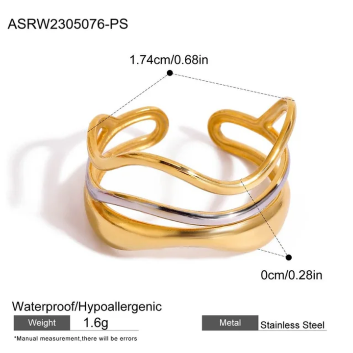 Byblos Waves Ring (Gold &amp; Silver)