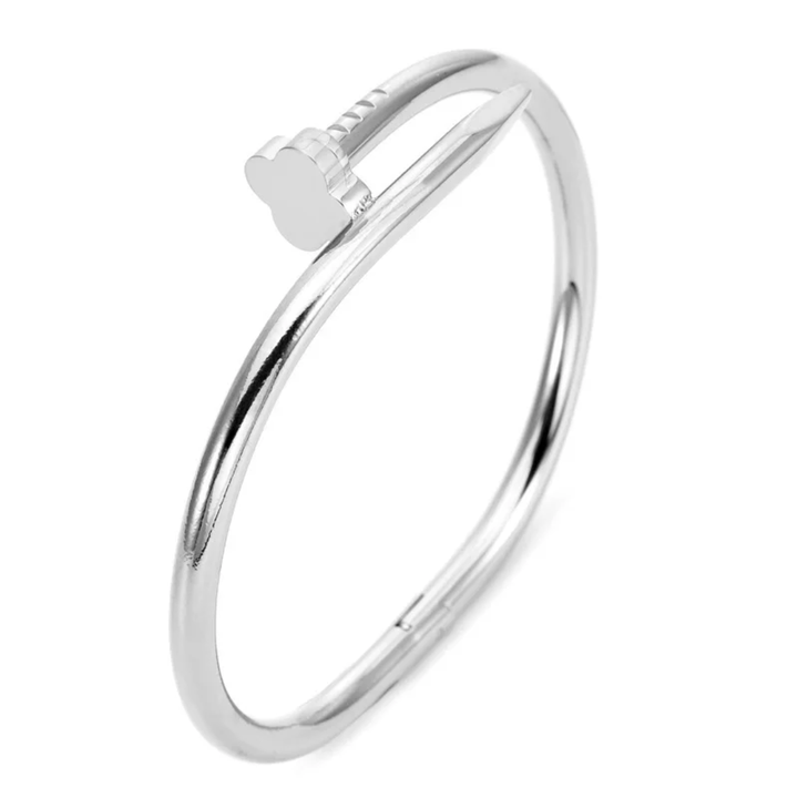 Clover Nail - Silver Bangle