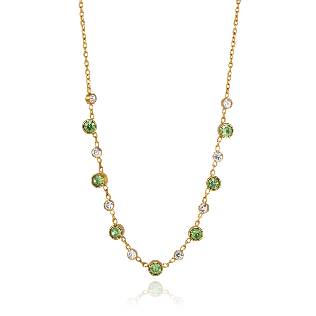 Riviera Crystal Necklace (Green)