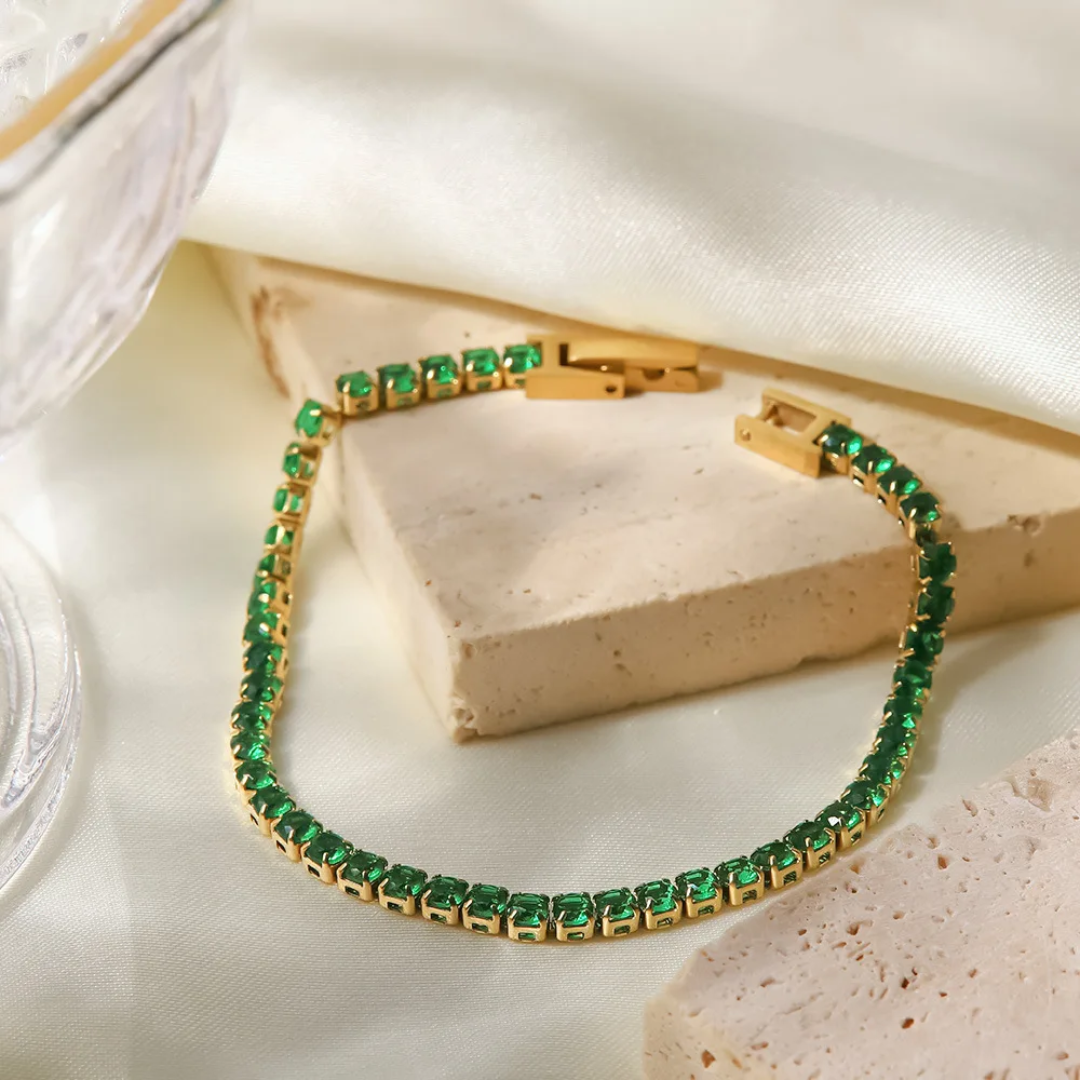 Jeddah Tennis Bracelet (Green)