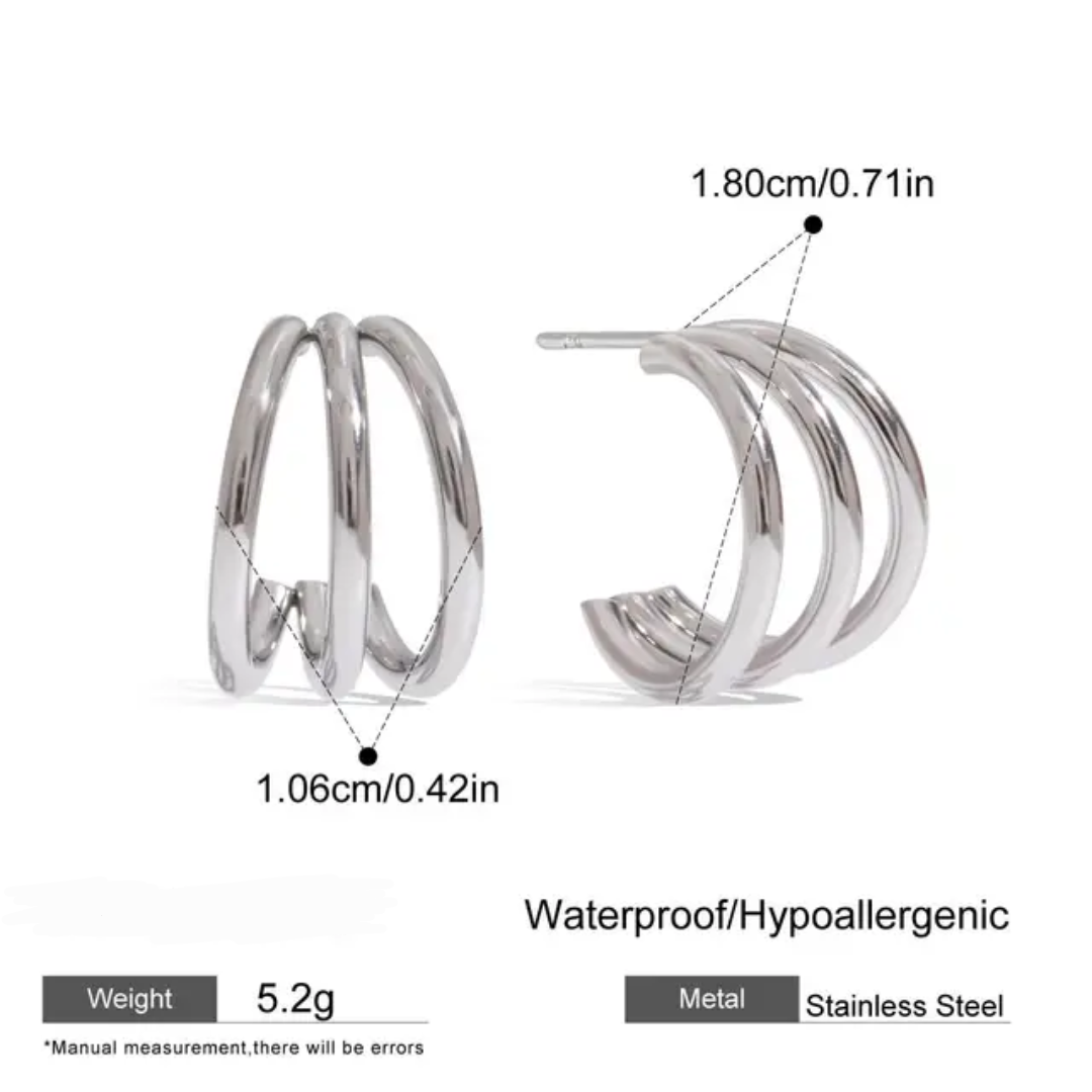 Amalfi Triple Hoops (Silver)