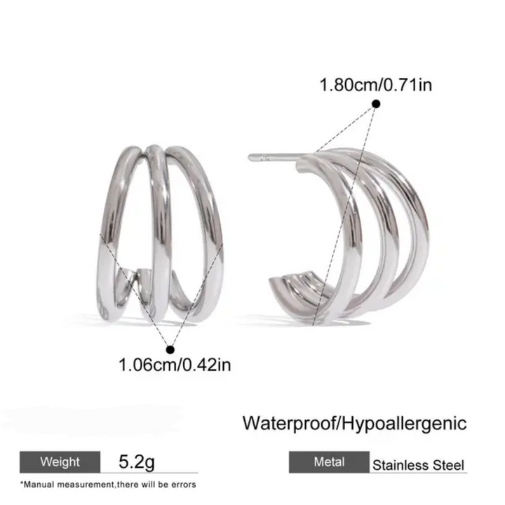 Amalfi Triple Hoops (Silver)