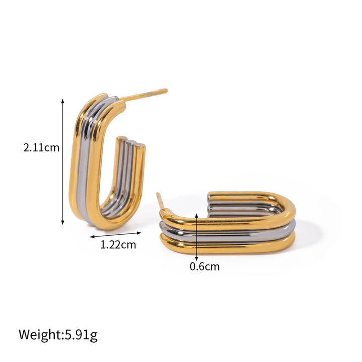 Positano Oval Hoops (Gold &amp; Silver)