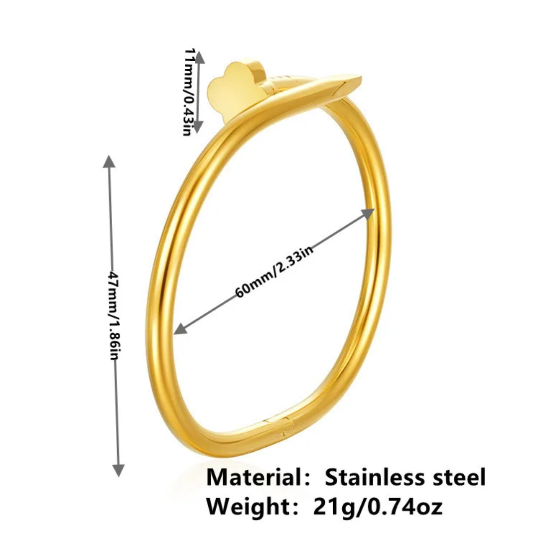 Clover Nail - Gold Bangle