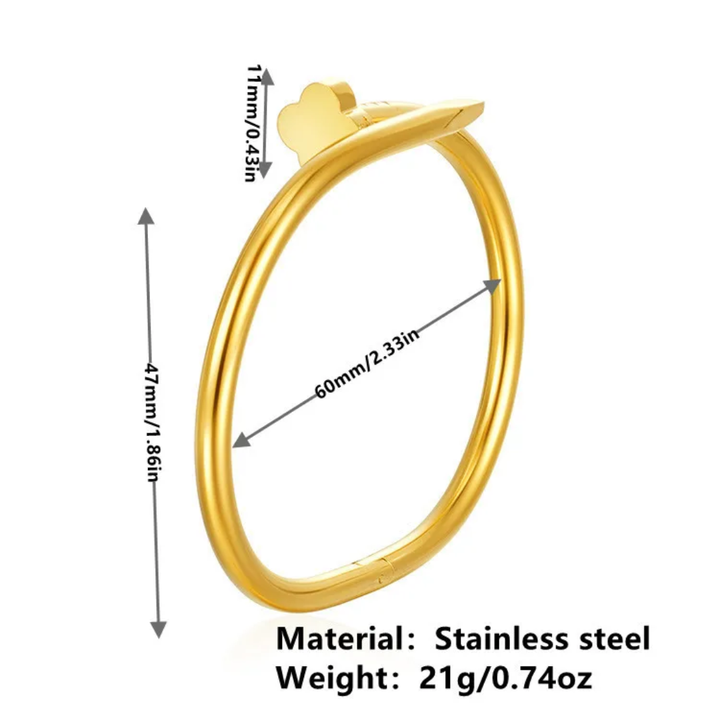 Clover Nail - Gold Bangle