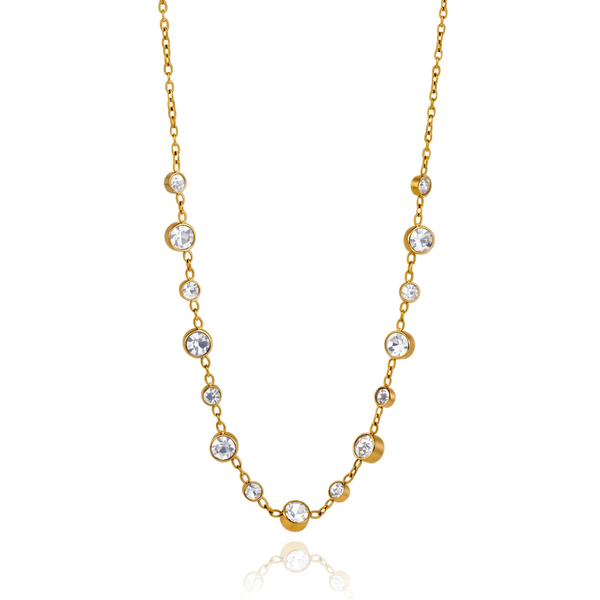 Riviera Crystal Necklace (White)