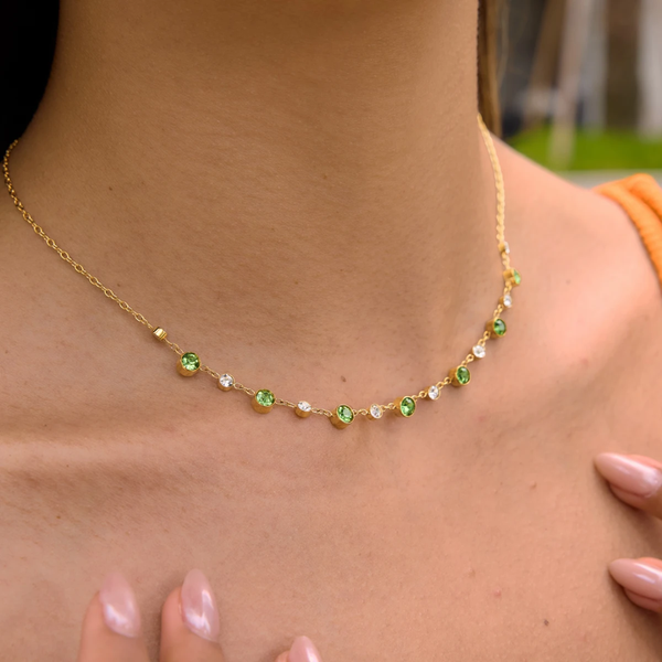 Riviera Crystal Necklace (Green)