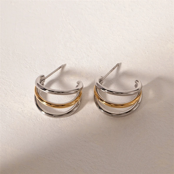 Amalfi Triple Hoops (Gold &amp; Silver)