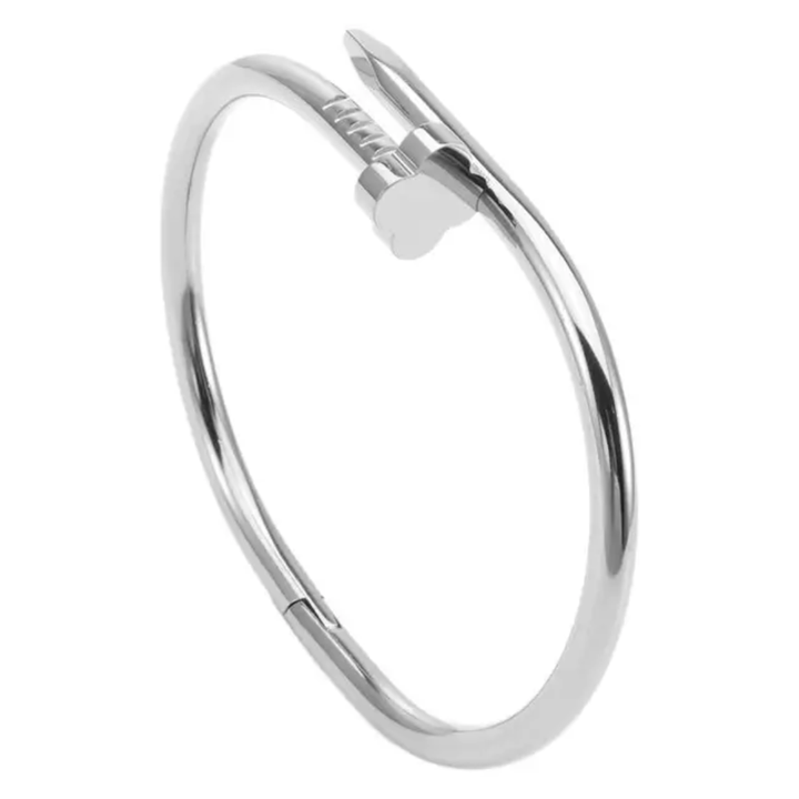 Clover Nail - Silver Bangle