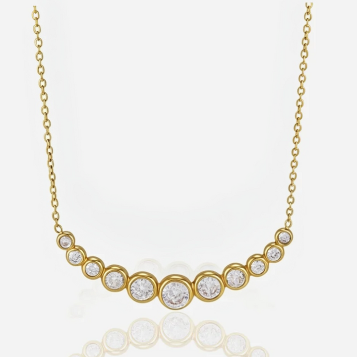Capri Gem Bar Necklace (White)