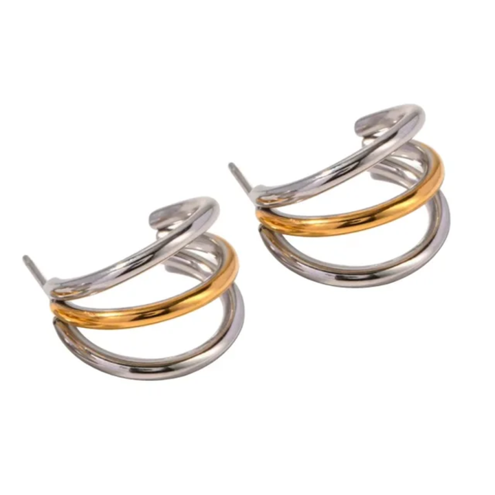 Amalfi Triple Hoops (Gold &amp; Silver)
