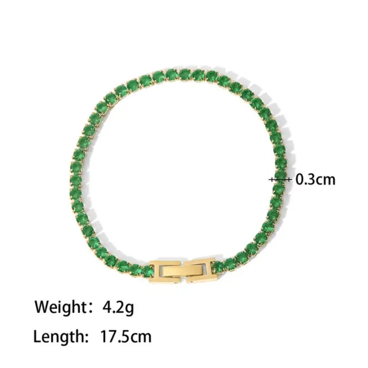 Jeddah Tennis Bracelet (Green)