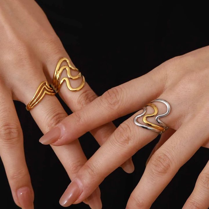 Ibiza Wave Ring (Gold &amp; Silver)