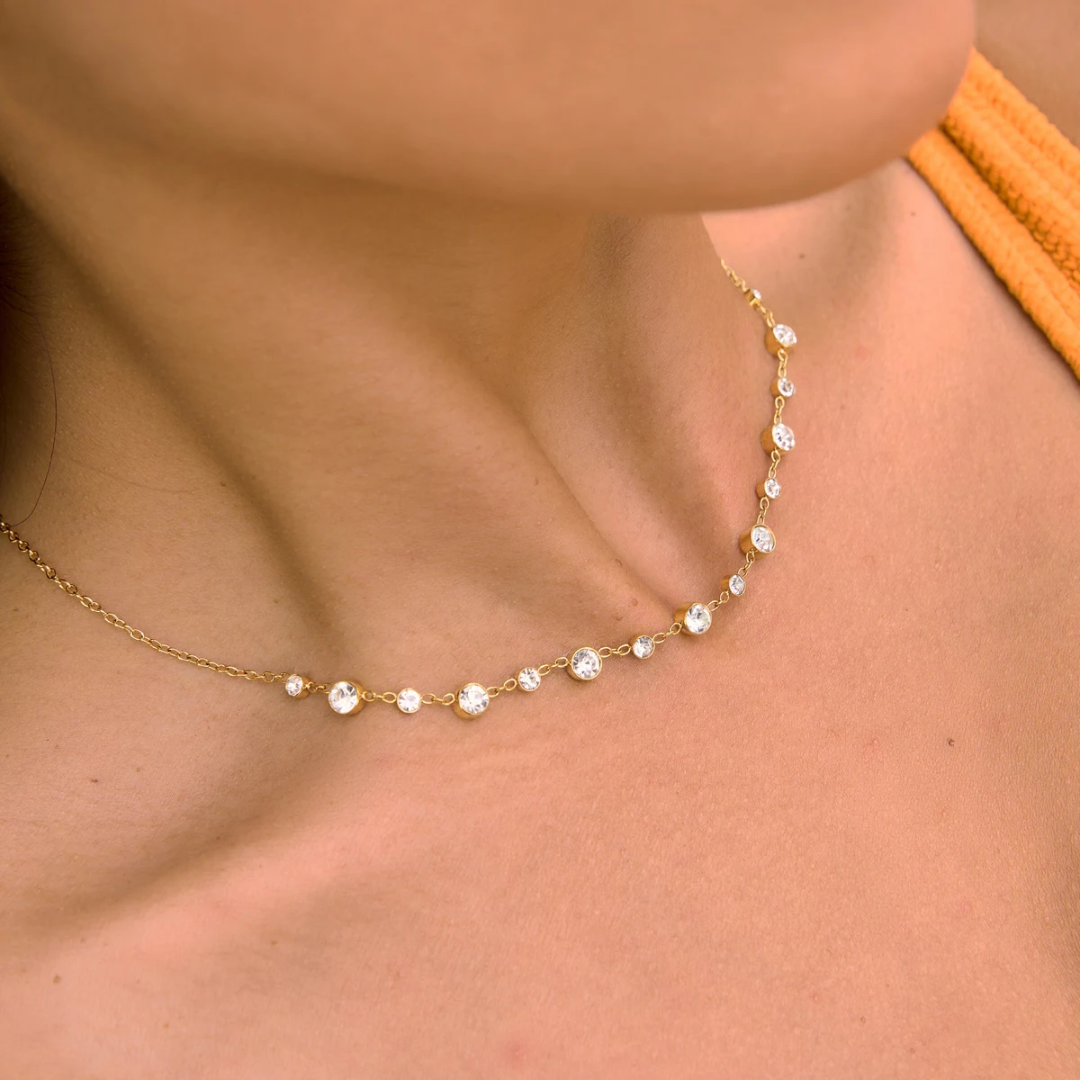 Riviera Crystal Necklace (White)