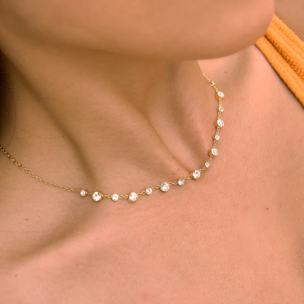 Riviera Crystal Necklace (White)