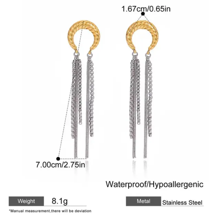 Sidon Tassels Earrings (Gold &amp; Silver)