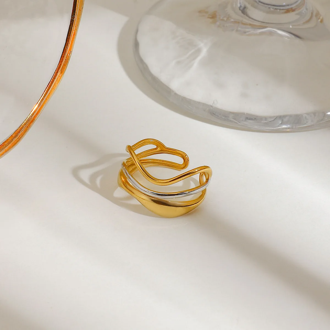 Byblos Waves Ring (Gold &amp; Silver)