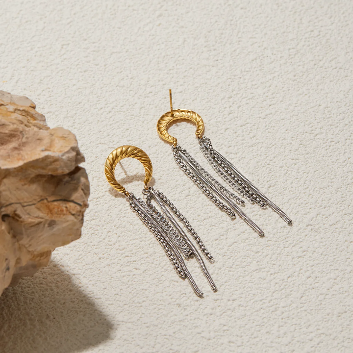 Sidon Tassels Earrings (Gold &amp; Silver)