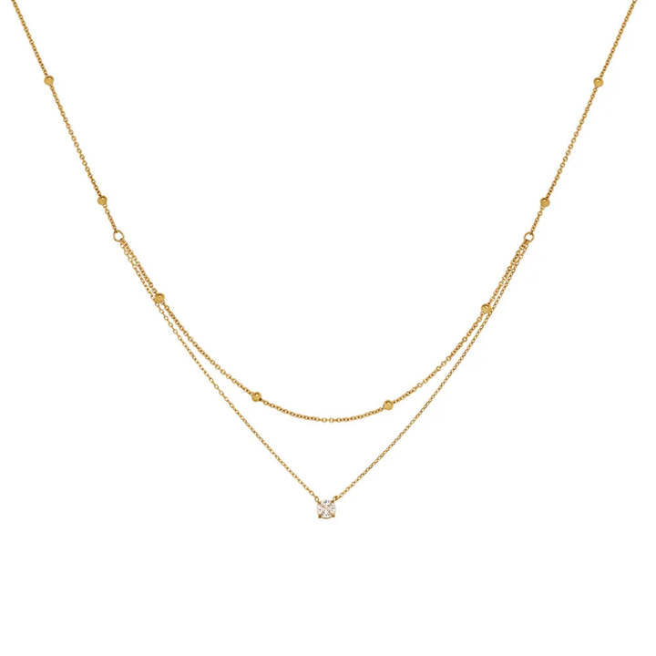 Single Gem - 2 Layers Necklace