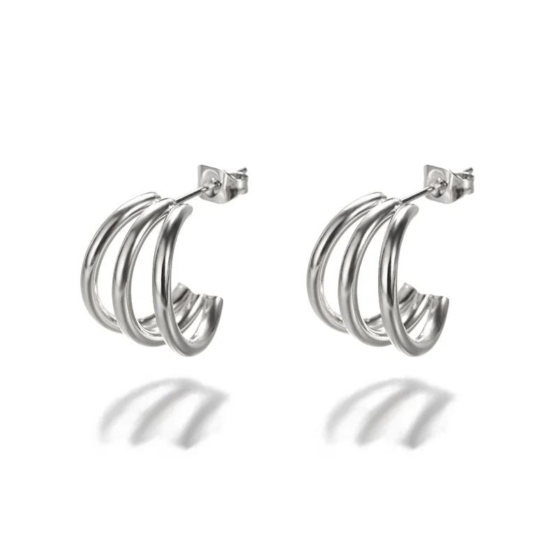 Amalfi Triple Hoops (Silver)