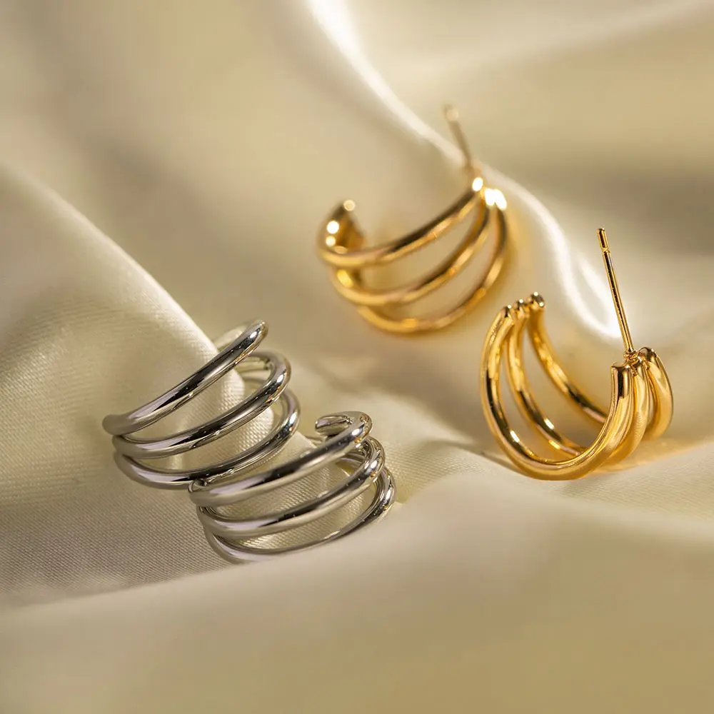 Amalfi Triple Hoops (Silver)