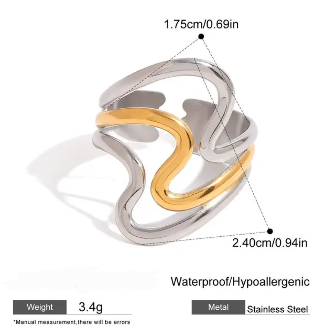 Ibiza Wave Ring (Gold &amp; Silver)