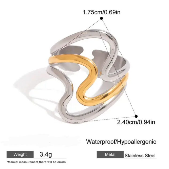 Ibiza Wave Ring (Gold &amp; Silver)