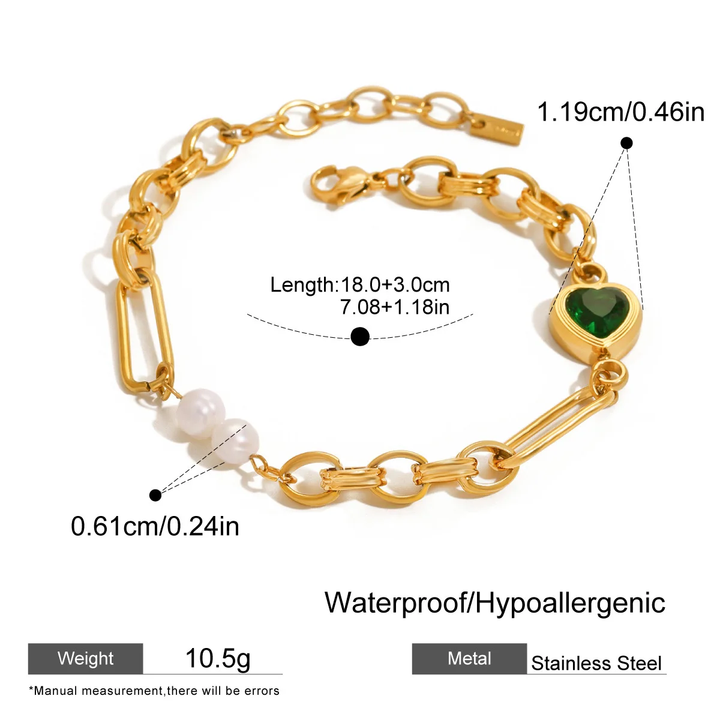 Seattle Emerald Heart Bracelet