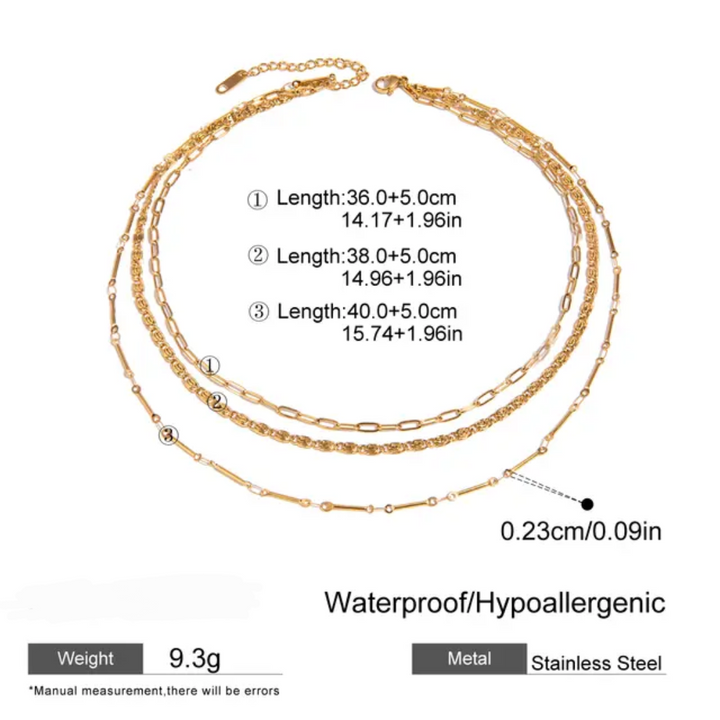 Vintage - 3 Layers Necklace