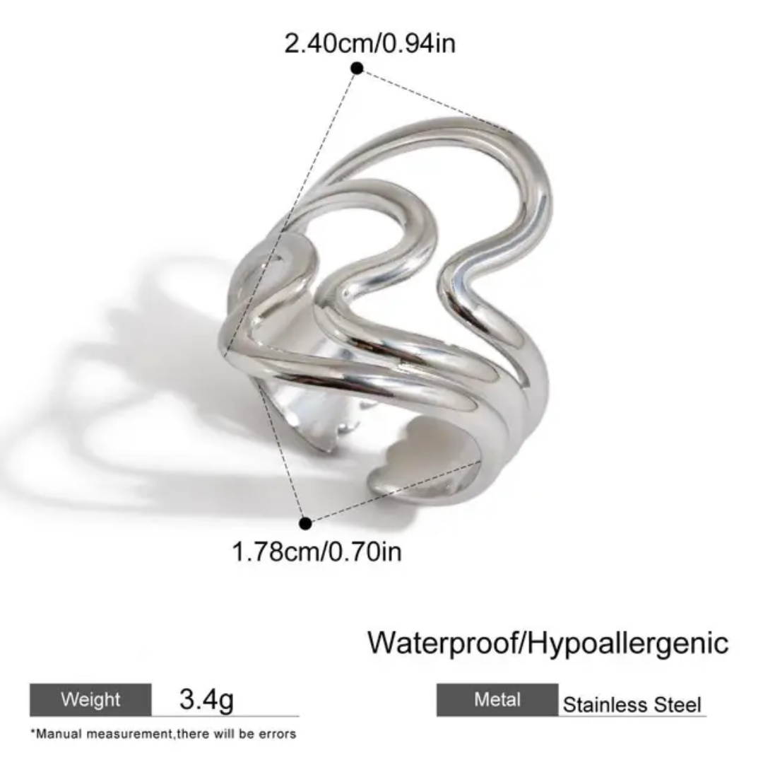 Ibiza Wave Ring (Silver)