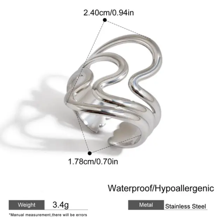 Ibiza Wave Ring (Silver)