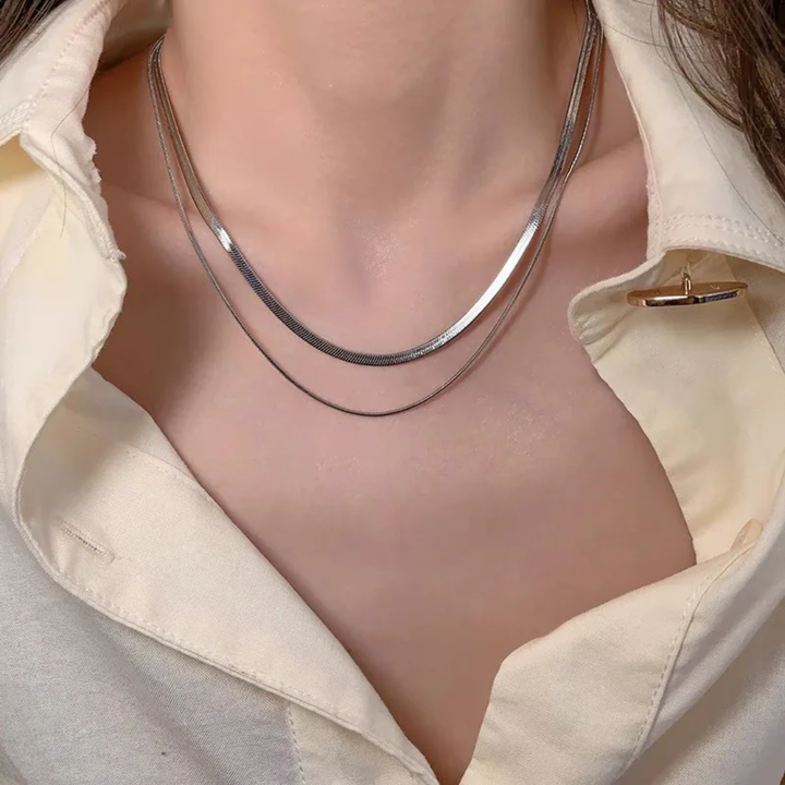 Simplicity - Set of 2 Silver Necklaces