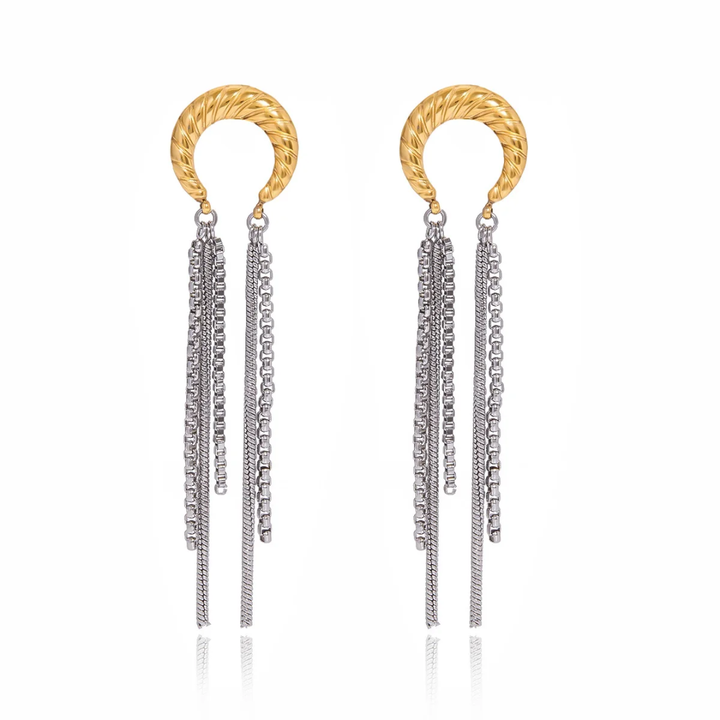 Sidon Tassels Earrings (Gold &amp; Silver)