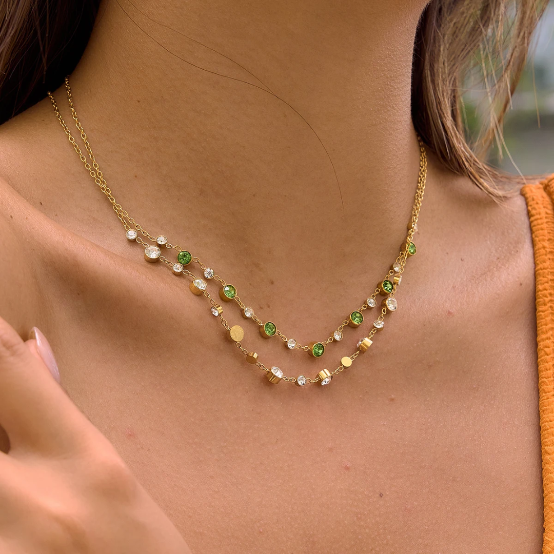Riviera Crystal Necklace (Green)