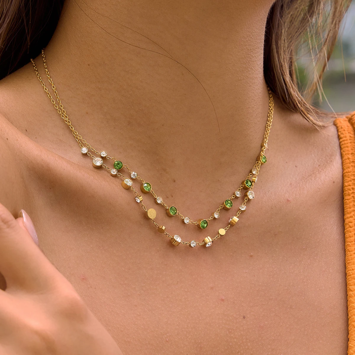 Riviera Crystal Necklace (Green)